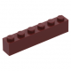 LEGO kocka 1x6, sötétpiros (3009)